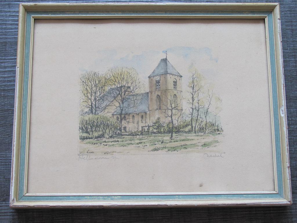 Hellendoorn - ets van Gerard van Berkel, Ophalen of Verzenden, Ets, Origineel, 1950 - 1999