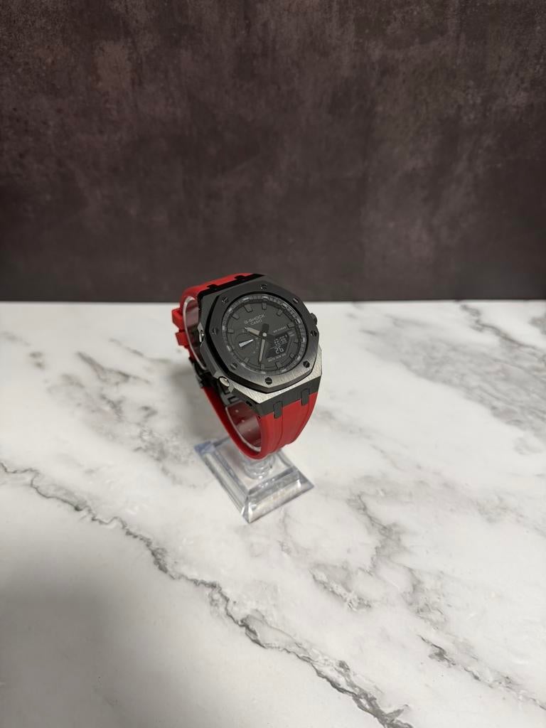 Casio G-Shock GA-2100 Rubber Band/Steel Case Mod., Sieraden, Tassen en Uiterlijk, Horloges | Heren, Nieuw, Polshorloge, Casio