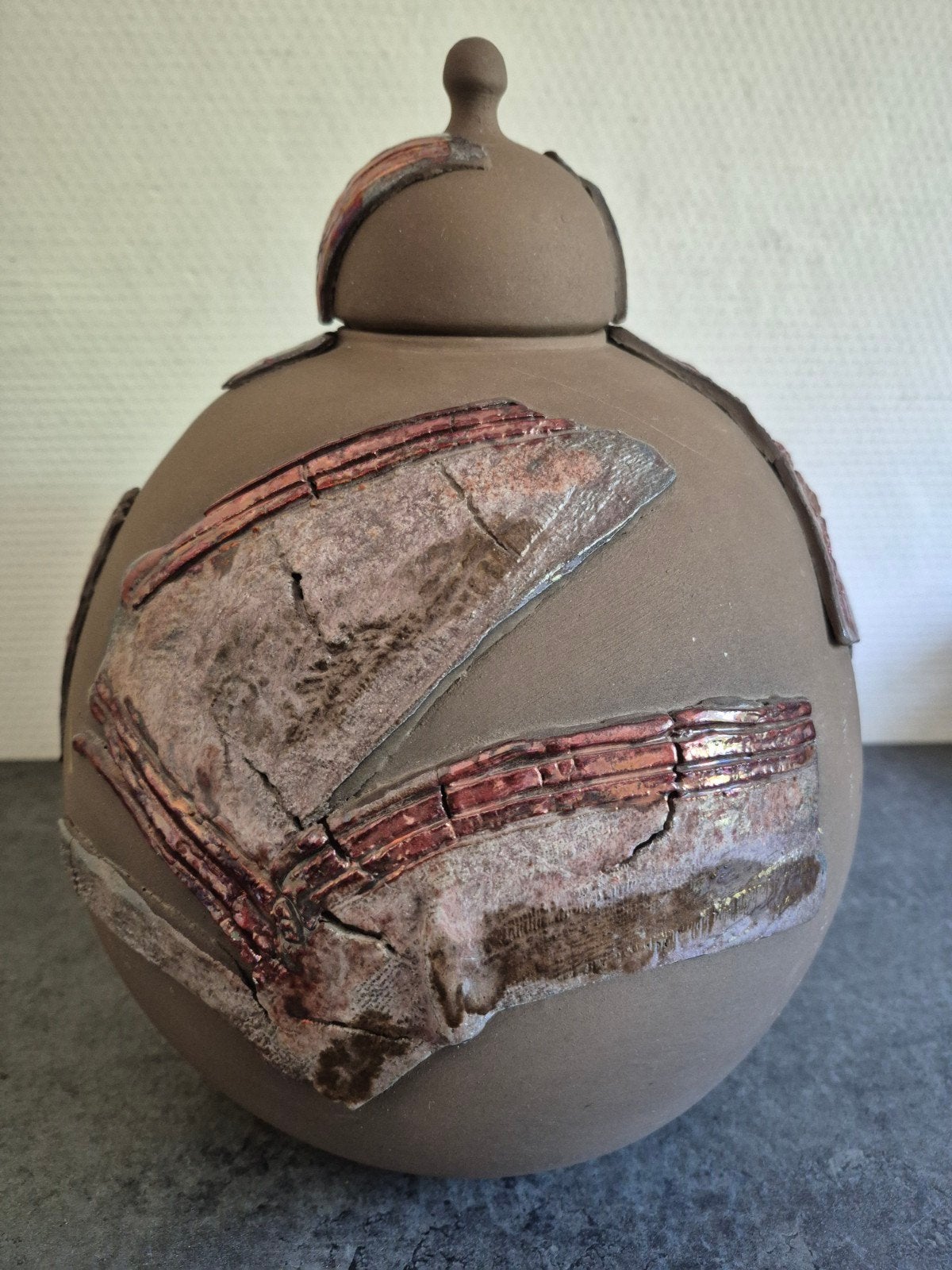 Grote ronde pot met deksel design, Antiek en Kunst, Antiek | Keramiek en Aardewerk, Ophalen of Verzenden