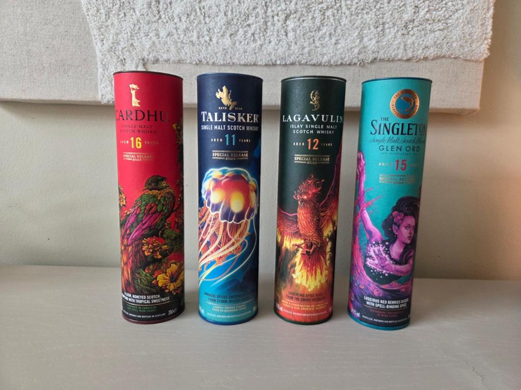 Special release 2022 lege kokerset Diageo o.a. Lagavulin, Gebruikt, Overige gebieden, Overige typen, Ophalen of Verzenden
