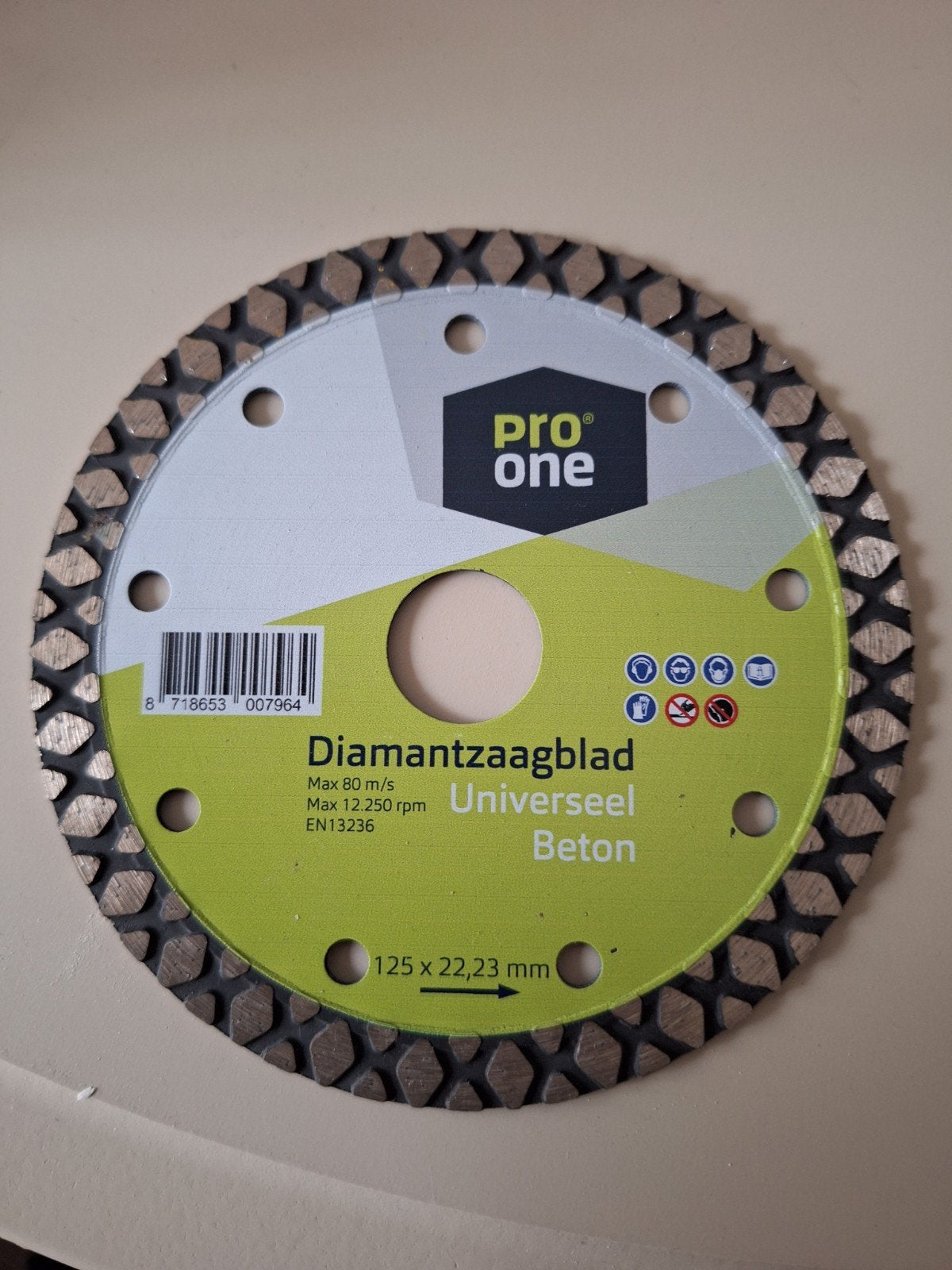 Pro One Diamantzaagblad Universeel Beton 125x22.23mm, Ophalen of Verzenden, Nieuw, Overige typen, Pro One