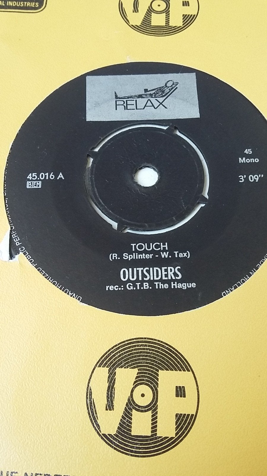 The Outsiders - Touch / The Ballad of John B. (Vinyl Single), Cd's en Dvd's, Gebruikt, Originele persing, 7 inch, Ophalen of Verzenden