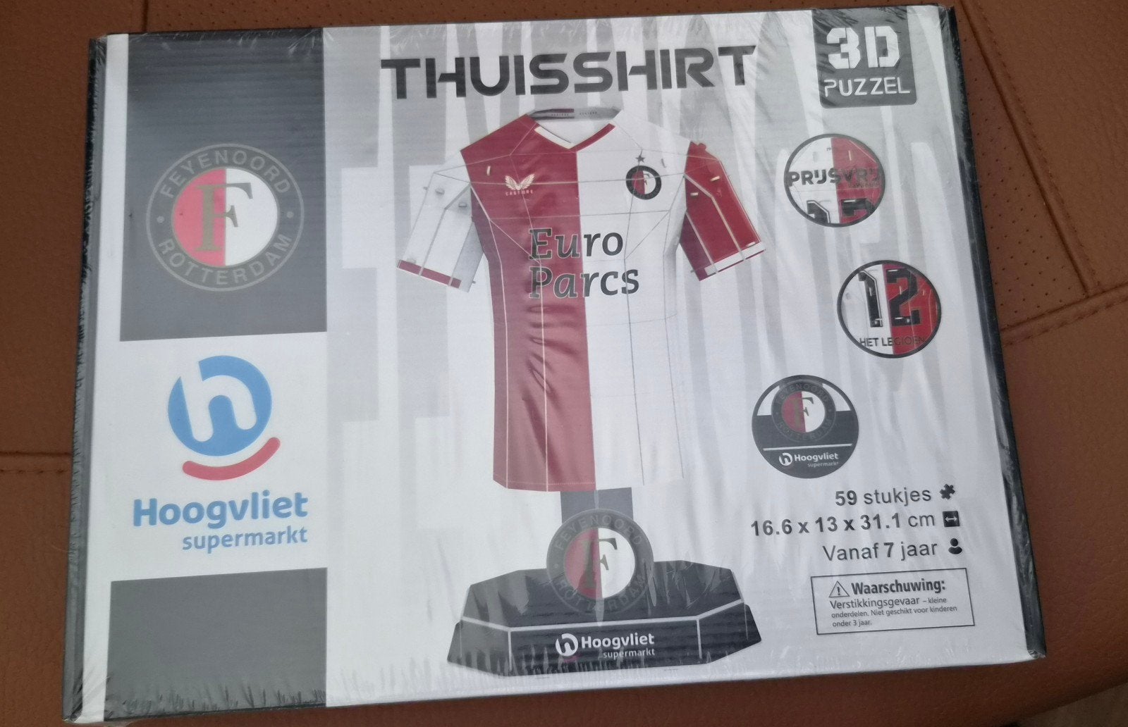 Feyenoord Thuisshirt 3D Puzzel - Nieuw in verpakking, Ophalen of Verzenden, 10 tot 50 stukjes, Nieuw