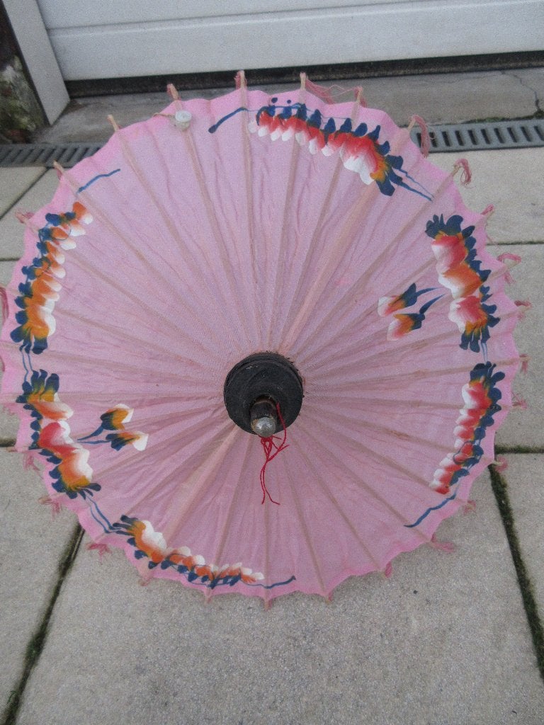 Roze Oosterse paraplu, Ophalen of Verzenden, Gebruikt, Roze