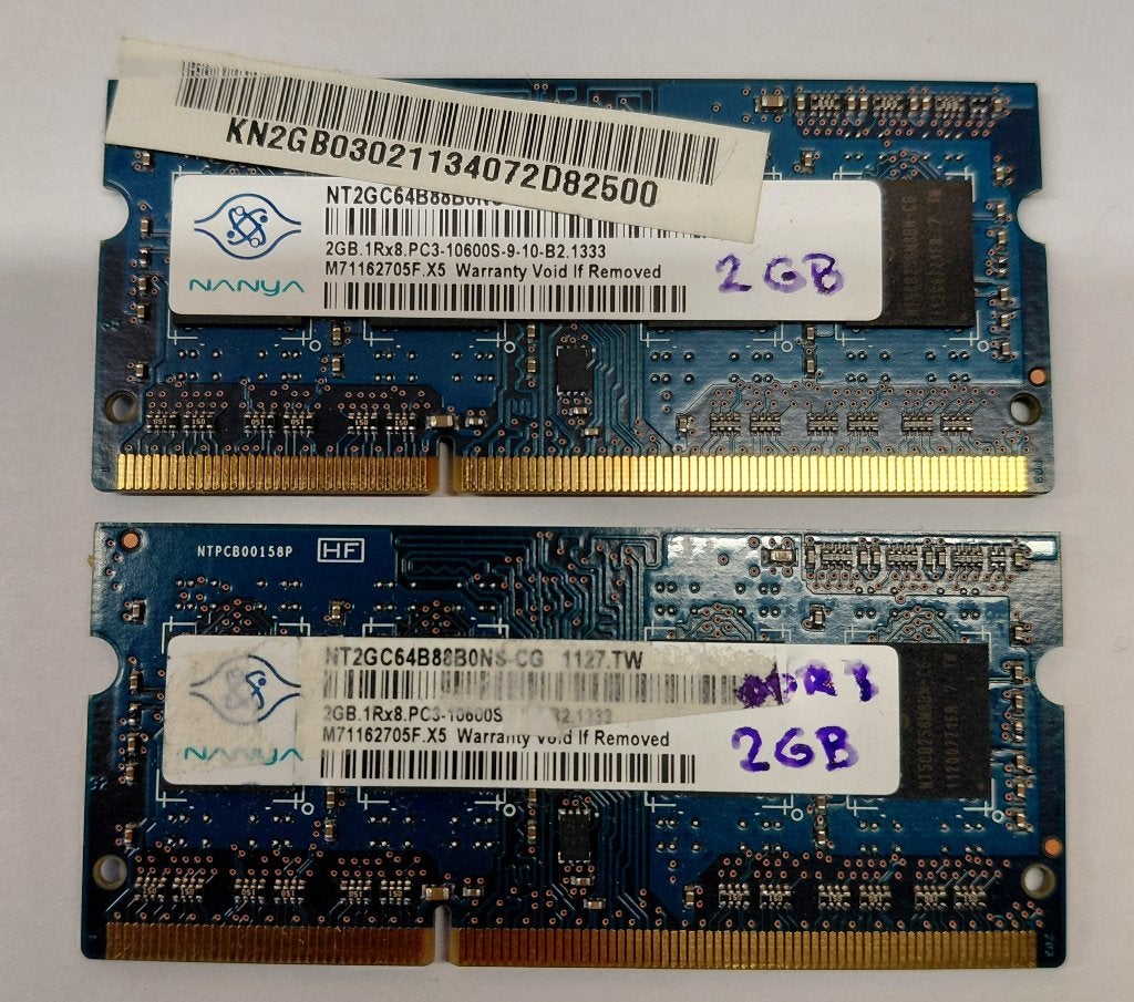 Nanya 2x2GB DDR3 Geheugenmodule (4GB totaal) (Laptop), Ophalen of Verzenden, Gebruikt, DDR3, Laptop