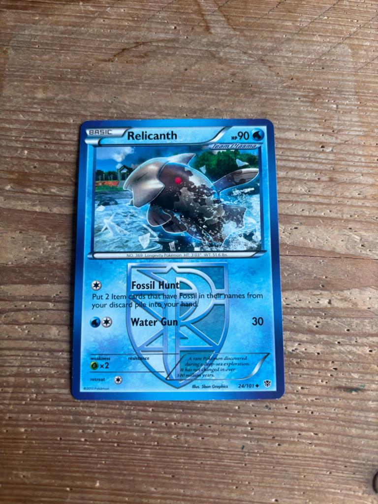 Relicanth Pokémon Plasma Blast Kaart, Ophalen of Verzenden, Zo goed als nieuw, Losse kaart