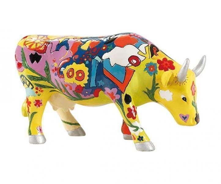 Nieuw Cow Parade koe Groovy moo medium gratis verzending., Antiek en Kunst, Kunst | Designobjecten, Ophalen of Verzenden, Beeld