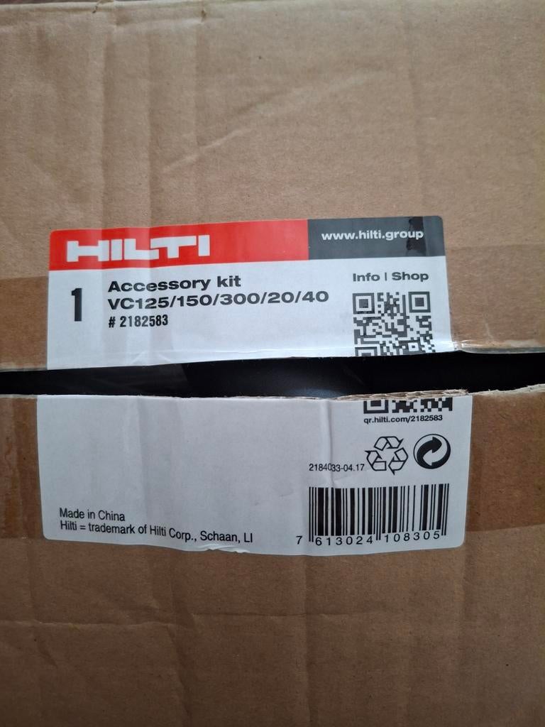 Hilti Accessoirekit VC125/150/300/20/40 - Nieuw, Ophalen of Verzenden