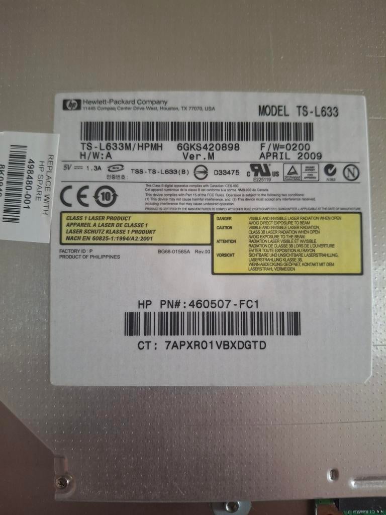 HP TS-L633 Interne dvd/cd rom schrijver met lightscribe, Computers en Software, Intern, Gebruikt, Dvd, Ophalen of Verzenden