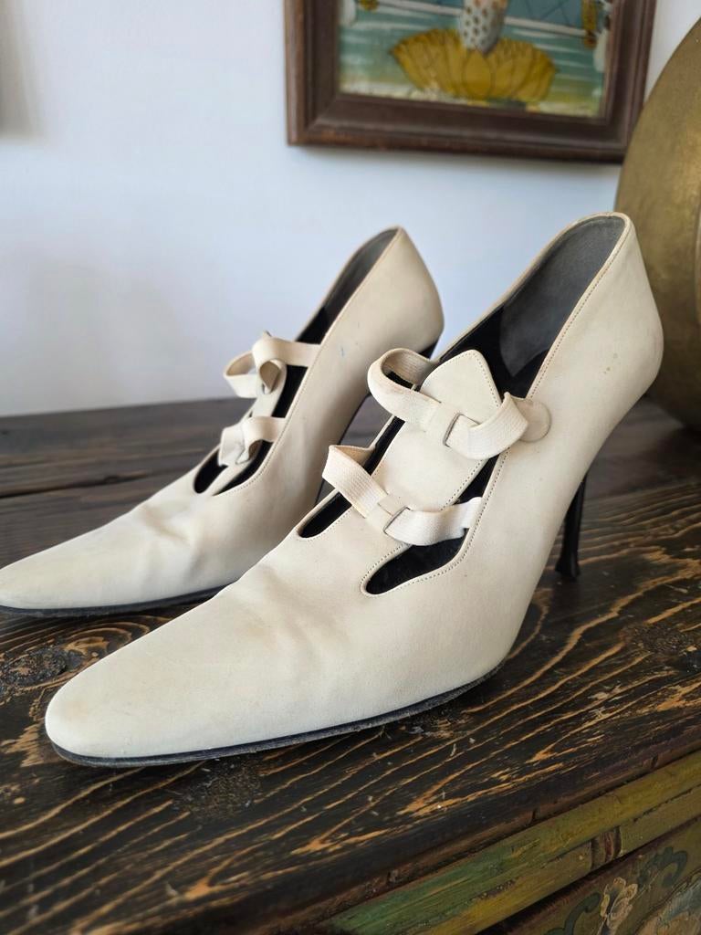 Vintage Karl Lagerfeld Naaldhakken Maat 40, Karl Lagerfeld, Pumps, Beige, Ophalen of Verzenden