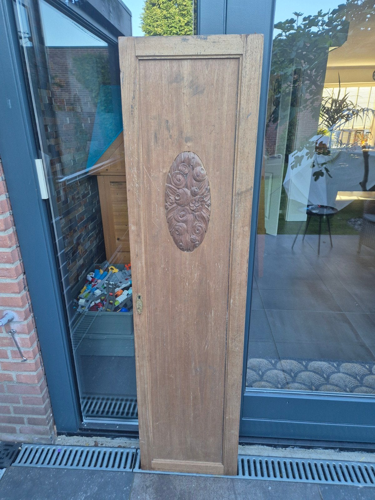 Vintage brocante houten Luik, Ophalen, Gebruikt