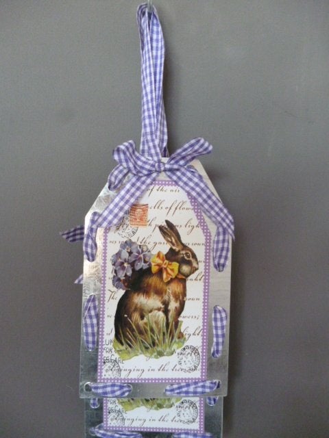 Paas tak hanger label met haasje, Diversen, Pasen, *, *, Nieuw, Ophalen of Verzenden
