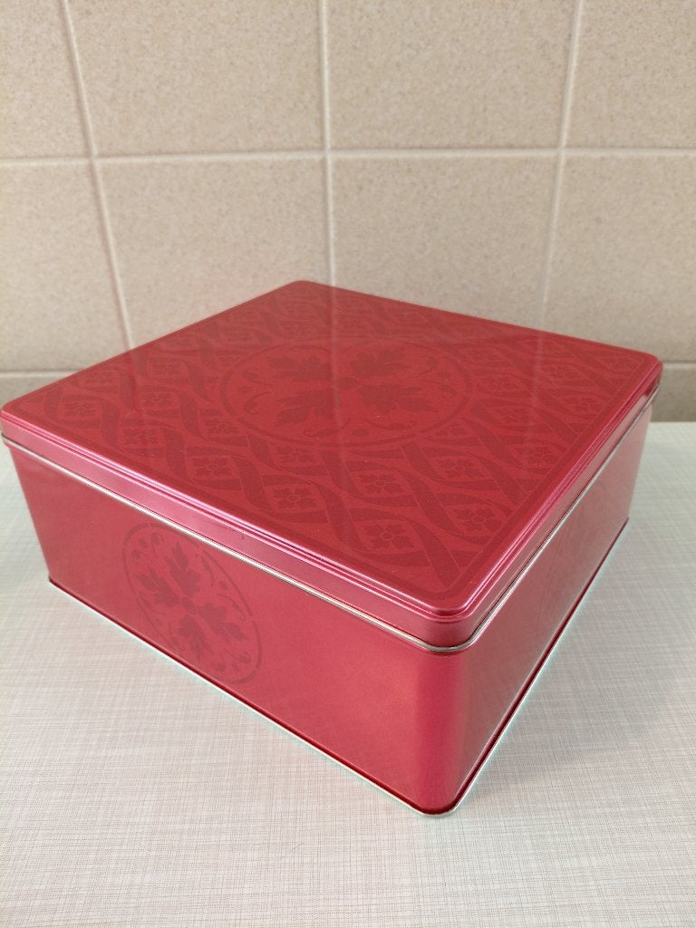Grote rode koektrommel, Ophalen, Zo goed als nieuw, Rood