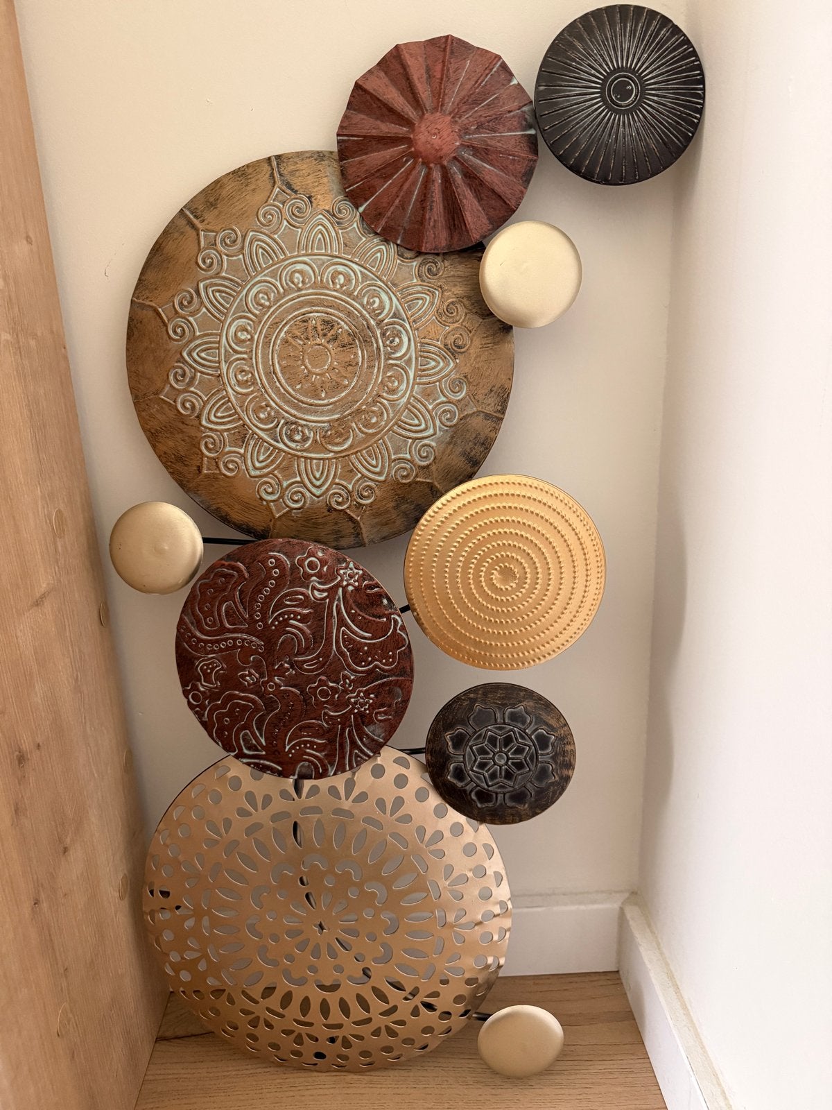 Decoratieve Wanddecoratie - Mandala en Bloemmotieven, Ophalen, Metaal, Oosters, Meerkleurig