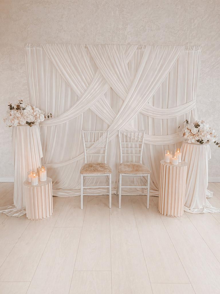 Verlovings setting te huur, drape backdrop, Hobby en Vrije tijd, Feestartikelen | Verhuur, Zo goed als nieuw, Overige, Ophalen