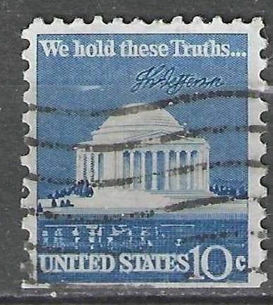 USA 1973 - Yvert 1008a - Het "Jefferson Memorial" (ST), Postzegels en Munten, Postzegels | Amerika, Verzenden, Gestempeld, Noord-Amerika