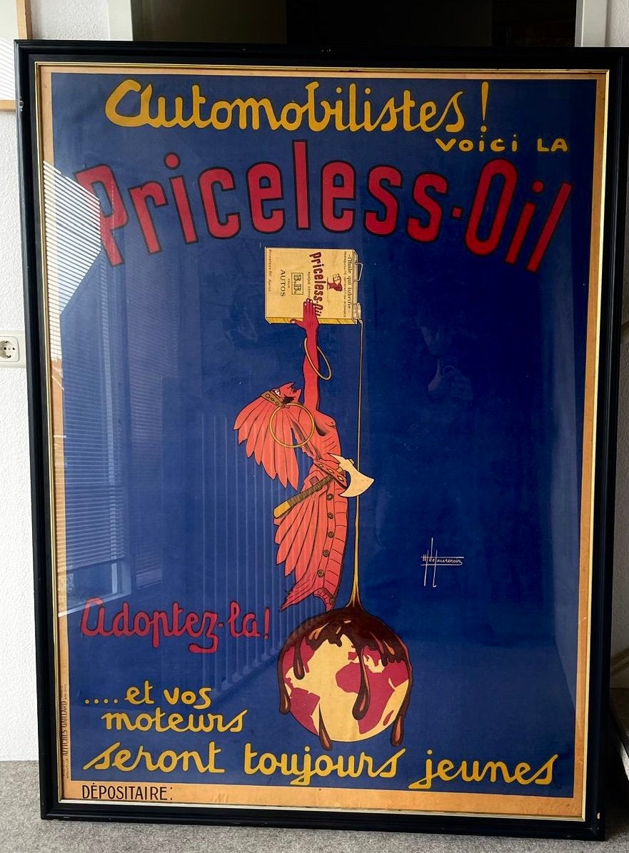 Vintage Reclame Affiche Art deco jaren ‘30, Ingelijst, Ophalen