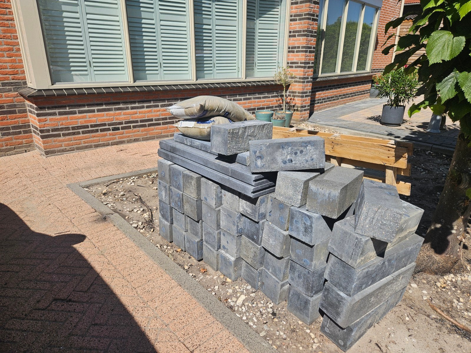 Stapelblokken, Tuin en Terras, Tegels en Klinkers, Ophalen, Gebruikt, Overige typen, Minder dan 5 m²