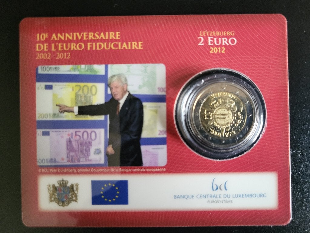 BU 2 euro herdenkingsmunt Luxemburg 2012 '10 jaar Euro', Postzegels en Munten, Munten | Europa | Euromunten, Ophalen of Verzenden