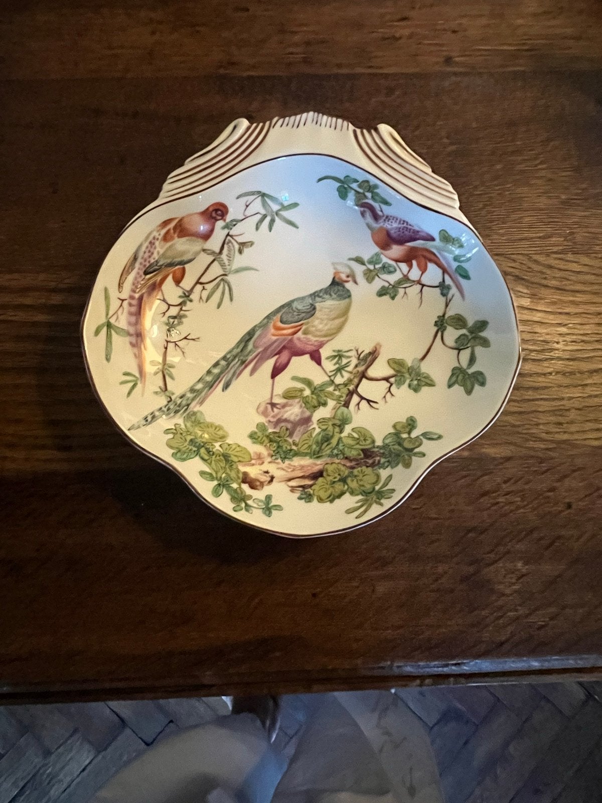 Mottahedeh Williamsburg Concha Oriental Schaal met Fazanten, Ophalen of Verzenden
