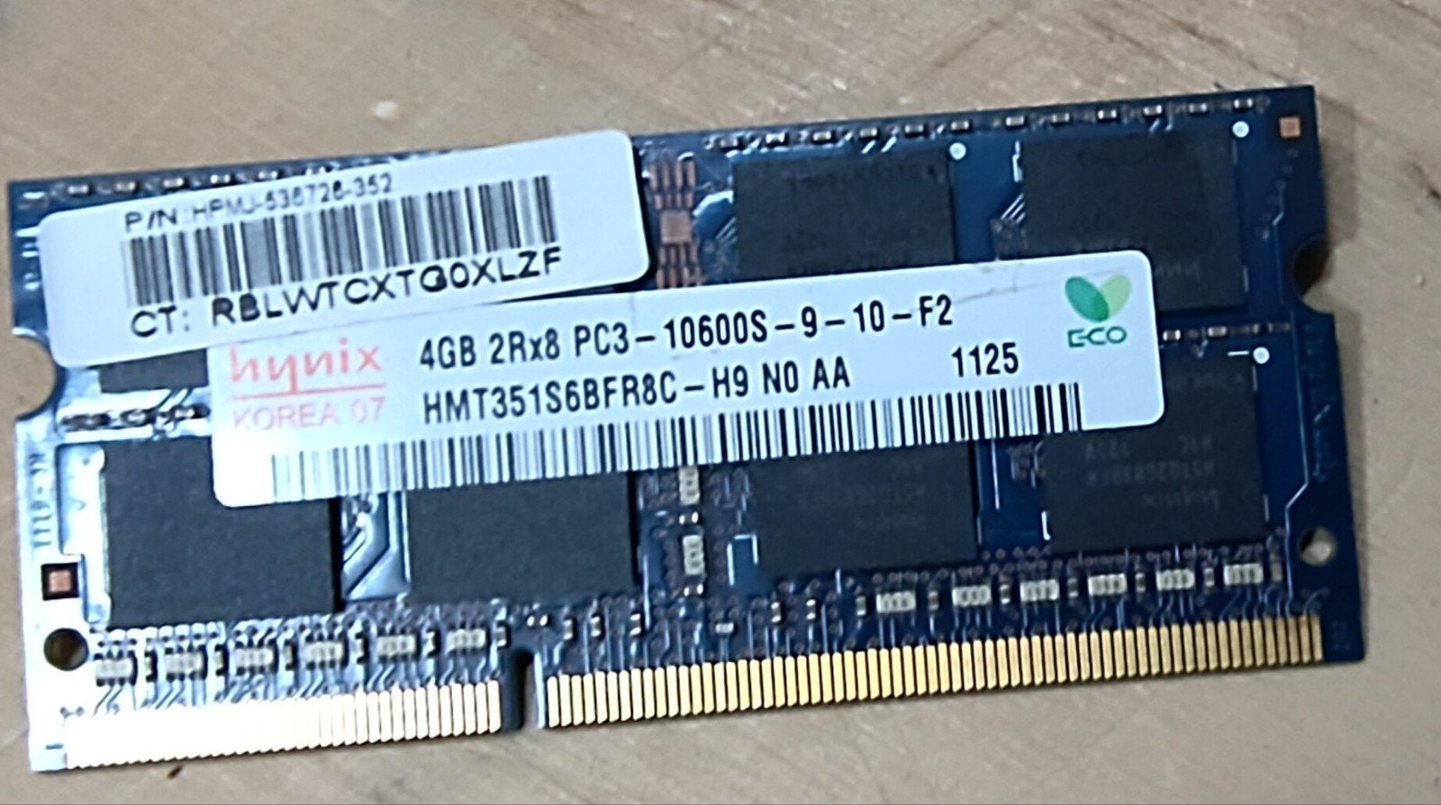 Hynix 4GB DDR3 Laptop RAM - PC3-10600S, Gebruikt, DDR3, Ophalen of Verzenden, Laptop