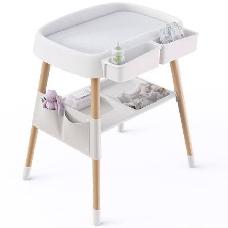 BabyGo Change Me Luiertafel - Wit/Hout met Luieremmers, Ophalen, Zo goed als nieuw, 50 tot 70 cm, 105 cm of meer