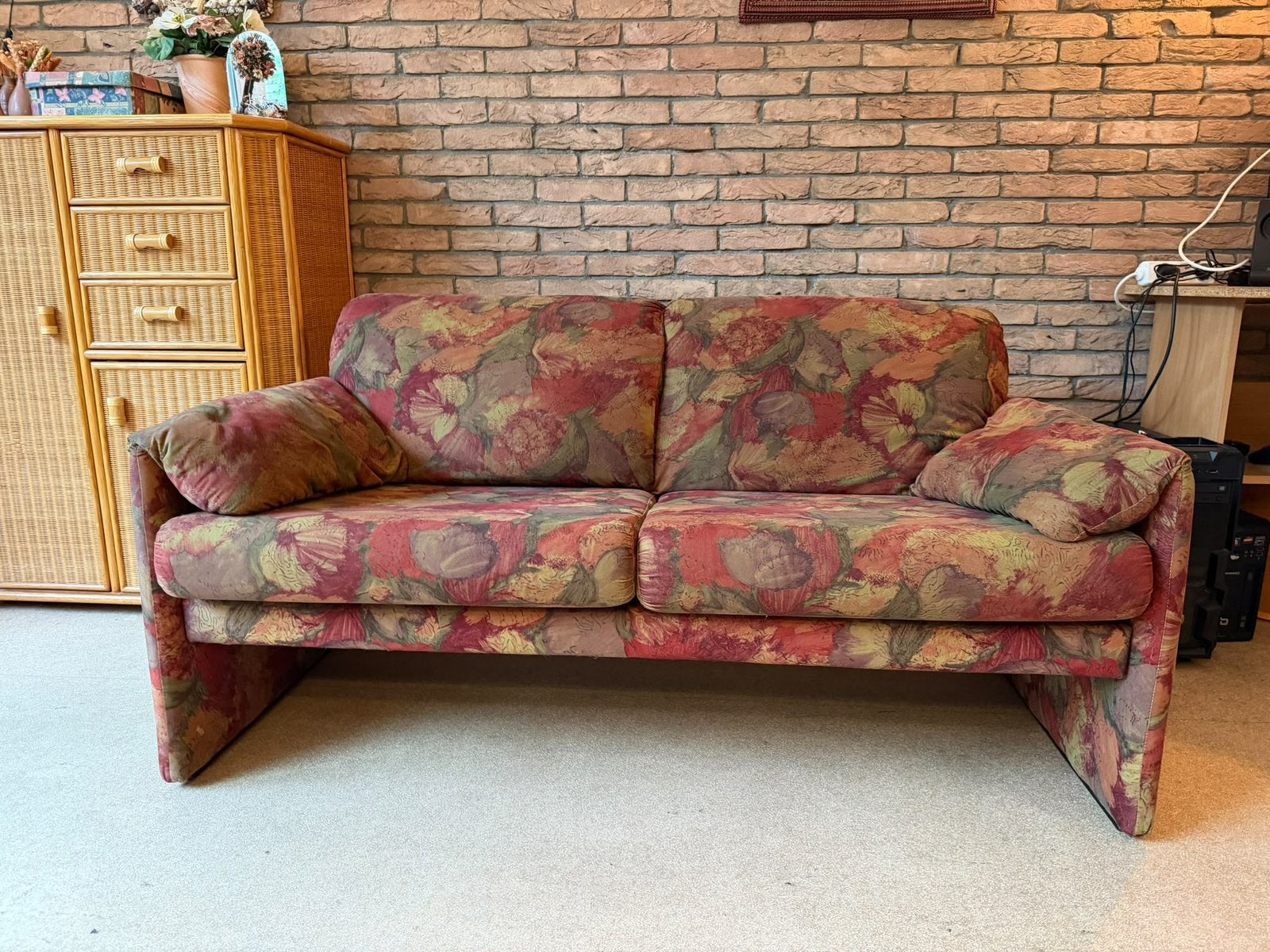 Vintage Leolux Bank, Ophalen, Tweepersoons, 75 tot 100 cm, Zo goed als nieuw