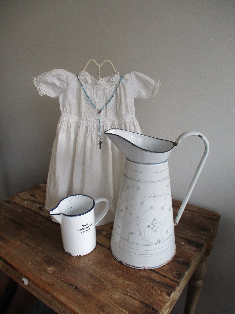 oude brocante emaille grote lampetkan, Antiek en Kunst, Ophalen of Verzenden
