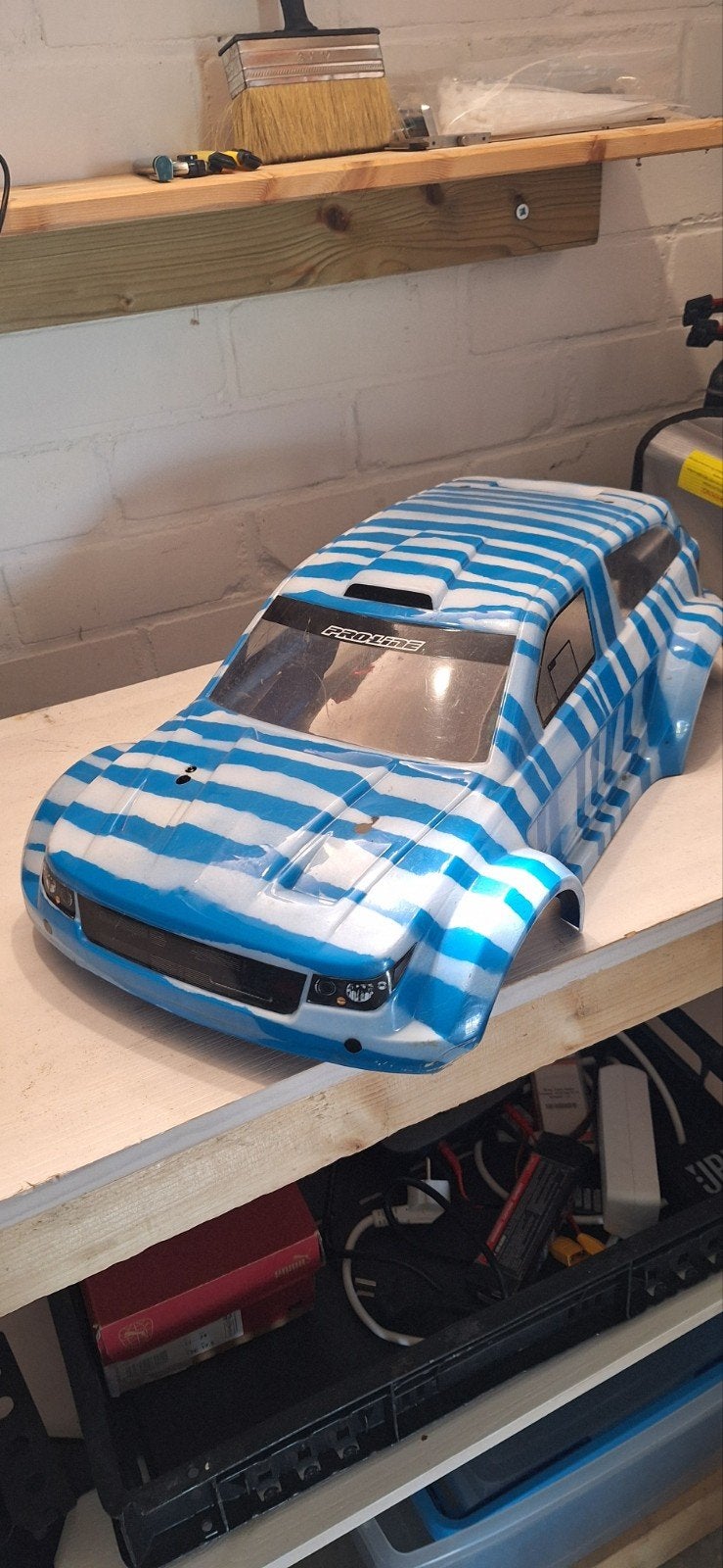 Proline 1:10 RC Carrosserie - Blauw/Wit Gestreept, Overige merken, Gebruikt, Auto, Groter dan 1:32