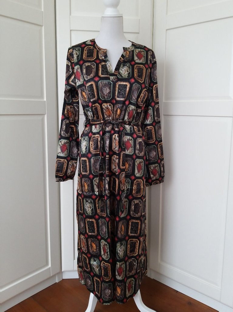 Geisha nieuwe zwarte lange zomer slangen jurk S 36 (M), Geisha, Zwart, Nieuw, Ophalen of Verzenden