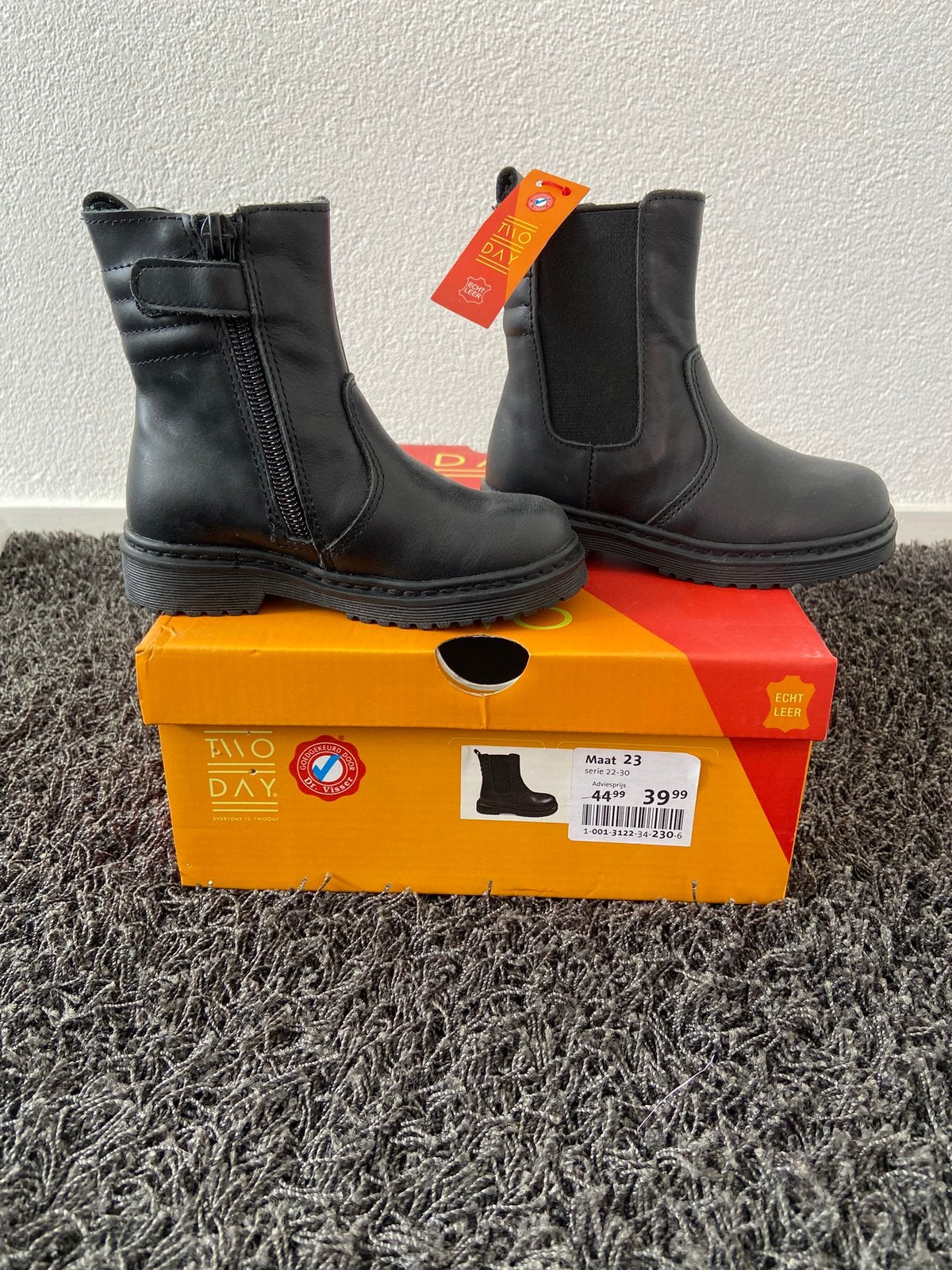 Zwarte leren laarsjes maat 23, Ophalen, Nieuw