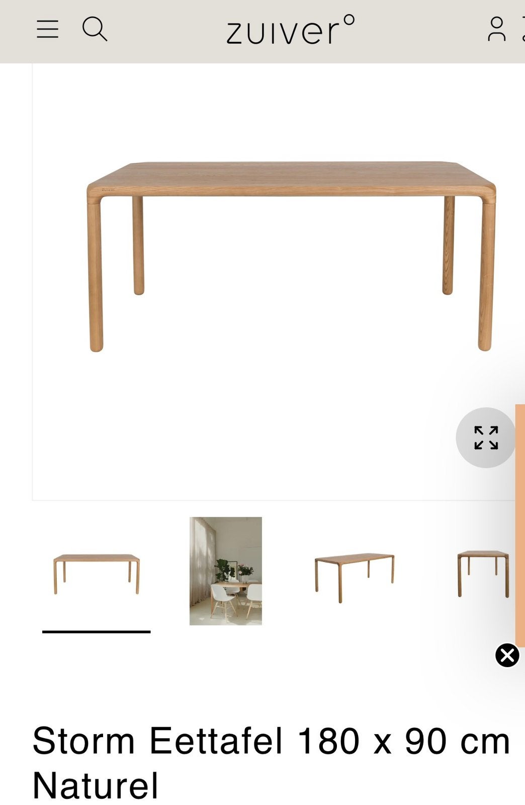 Eettafel 180, Ophalen, 50 tot 100 cm, Zo goed als nieuw, 150 tot 200 cm