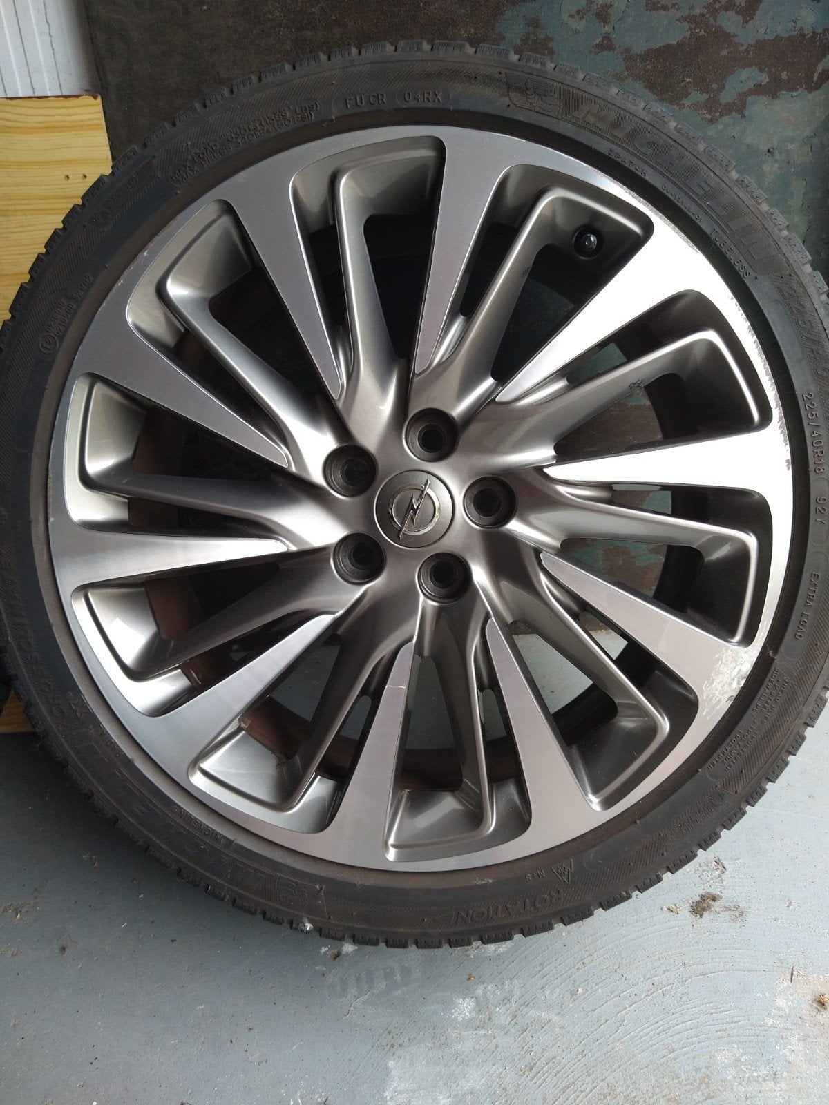 Opel Astra K Bicolor Velgenset met All Seasons Banden, Ophalen, 18 inch, Gebruikt, Banden en Velgen