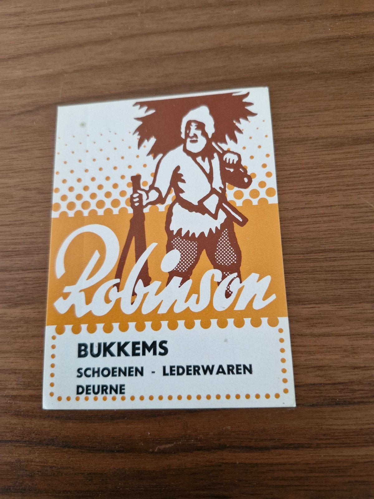 10887 Vintage Robinson Bukkems Schoenen Deurne Sticker, Ophalen of Verzenden, Gebruikt, Bedrijf of Vereniging