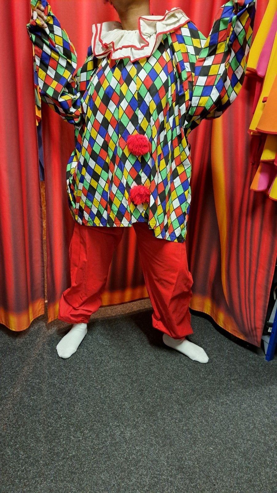 Clownspak 2 delig katoen dames/heren maat 52 en maat 54 per, Ophalen, Maat 52/54 (L)
