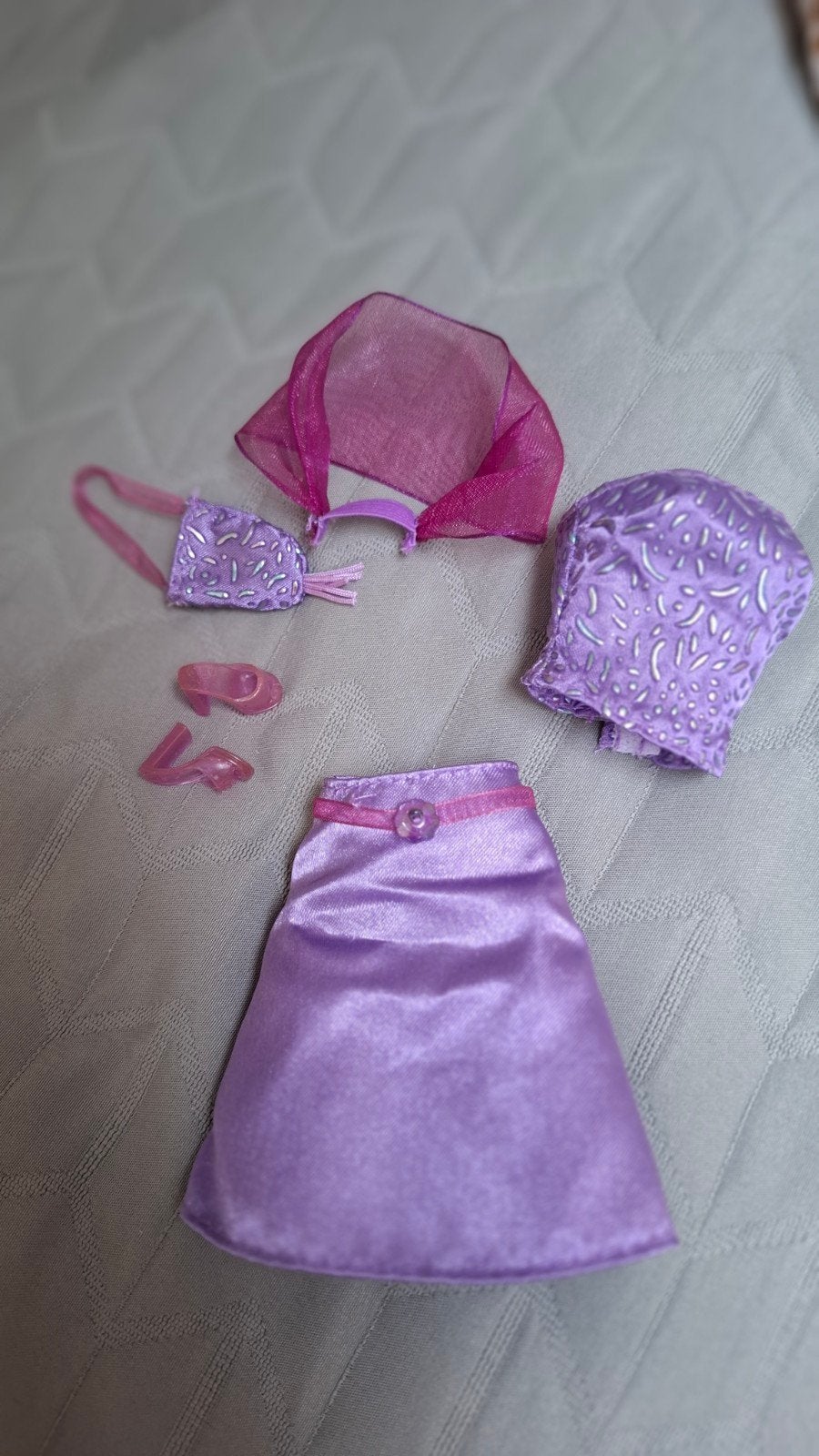 Barbie kleding set purple glamour 2005 zgan, Verzamelen, Ophalen of Verzenden, Zo goed als nieuw