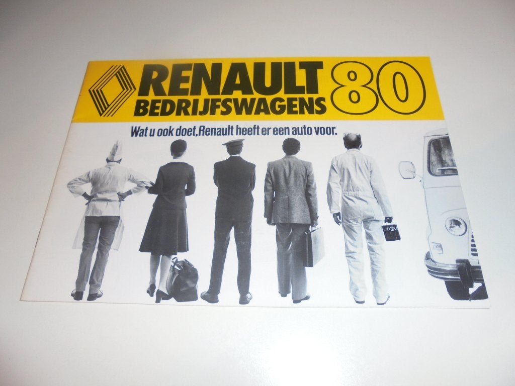 brochure Renault bedrijfswagens  1980, Ophalen of Verzenden, Nieuw, Renault