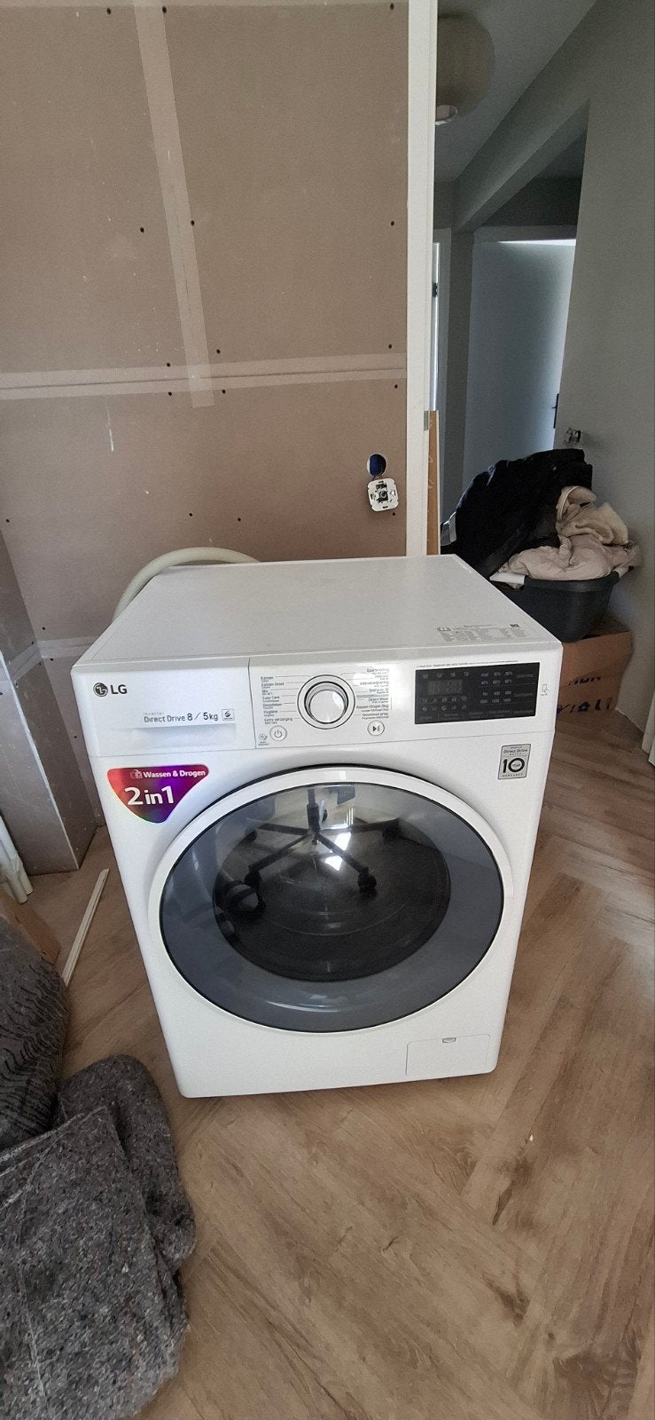 LG Direct Drive was-droogcombinatie 8/5 kg, 6 tot 8 kg, Ophalen, Zo goed als nieuw, 85 tot 90 cm