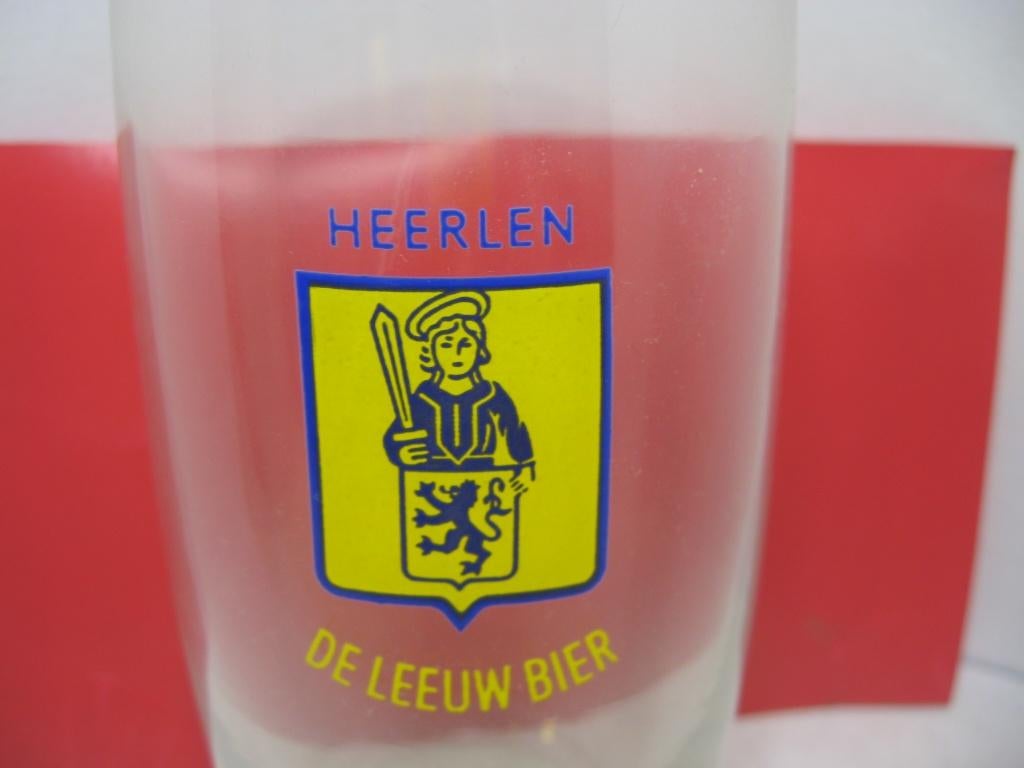 de Leeuw bier stedenglas ... Heerlen, Verzamelen, Ophalen of Verzenden, Zo goed als nieuw, Glas of Glazen, Leeuw