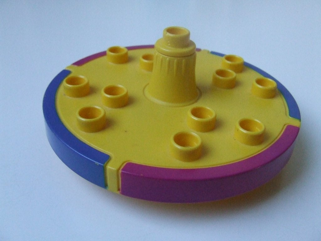 Kleine gele Duplo draaimolen met blauwe en paarse rand, Ophalen of Verzenden, Gebruikt, Accessoire, Duplo