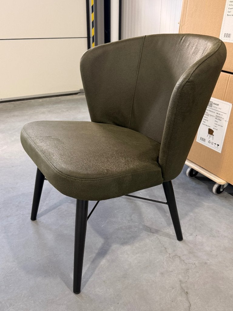 Label51 Wave fauteuil | donkergroen | nieuw | 4 stuks | €75, Ophalen, Minder dan 75 cm, Leer, Nieuw