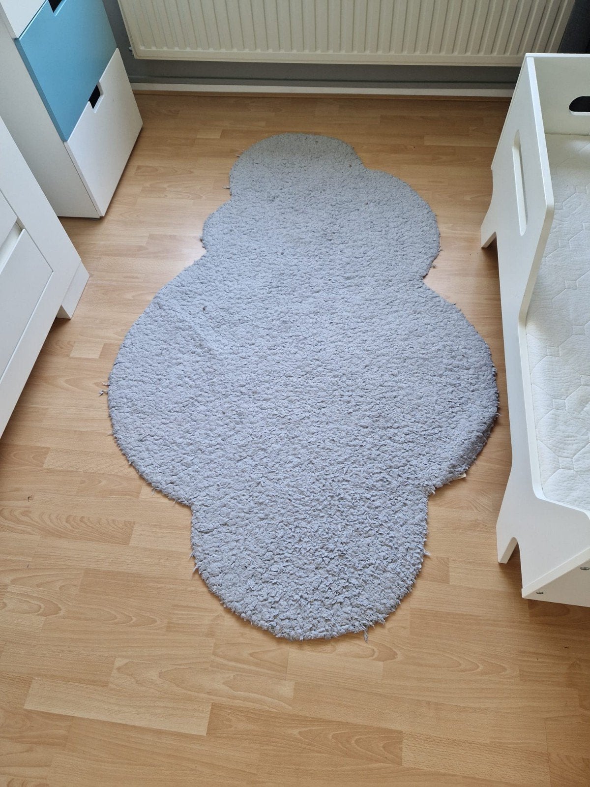 vloerkleed wolk grijs 125 x 200 cm, Grijs, Ophalen, Gebruikt, Kleed of Kussen