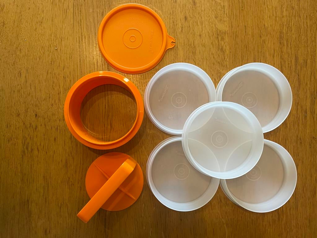 Nieuwe Tupperware Hamburger Makker Set - Perfecte Burgers, Ophalen of Verzenden, Nieuw, Oranje, Overige typen