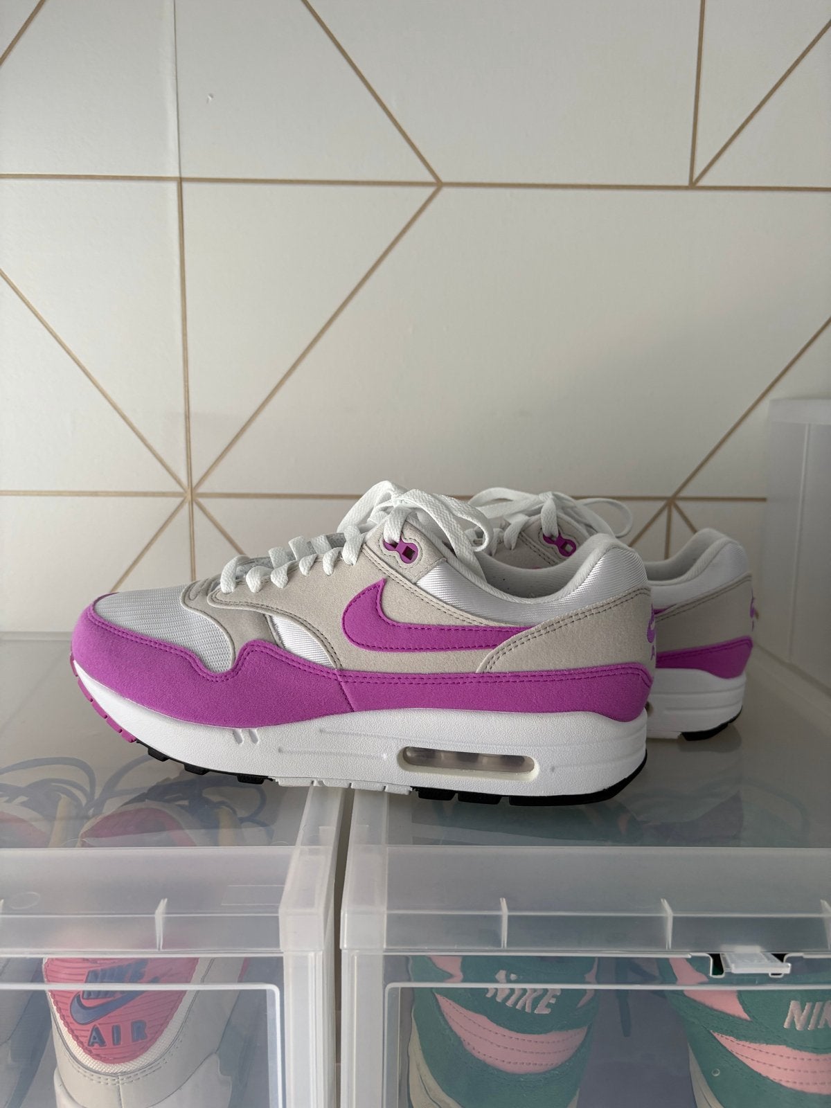 Nike Air Max 1 Fuchsia Dream - maat 43, Ophalen of Verzenden, Zo goed als nieuw, Roze, Sneakers of Gympen
