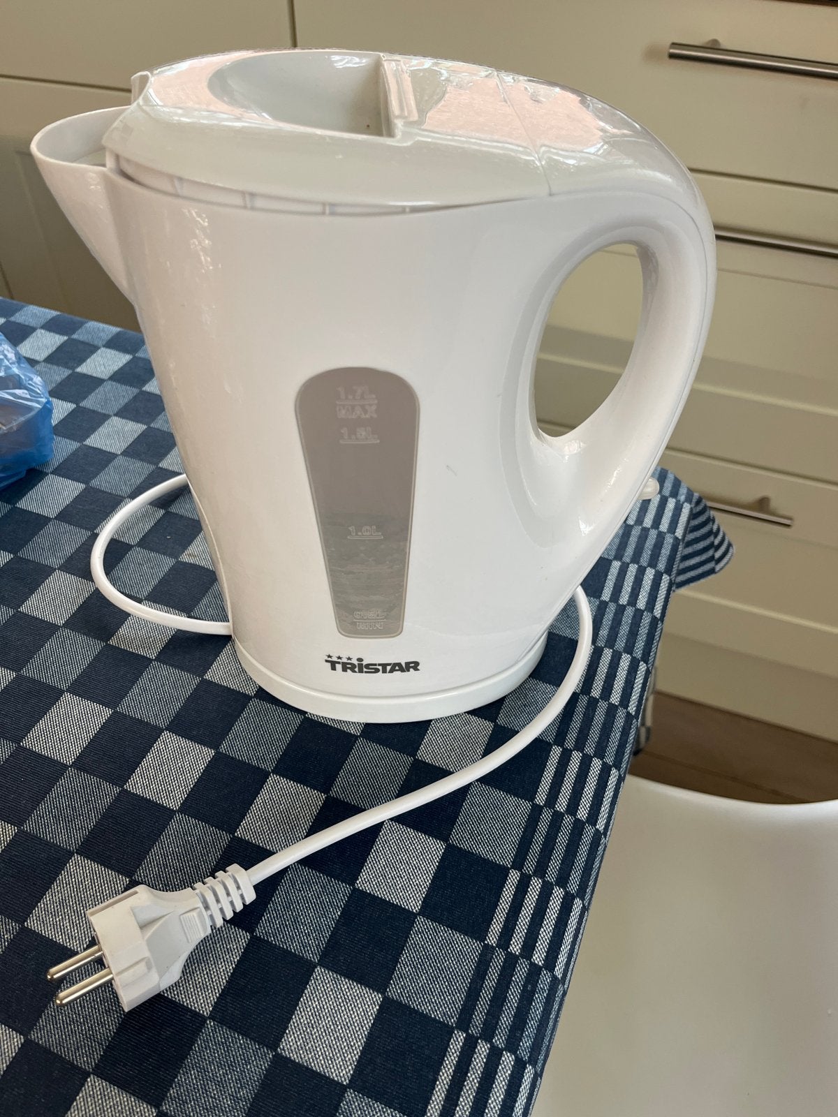 Tristar waterkoker 1.7L - Wit, 1 tot 2 liter, Ophalen, Gebruikt, Draadloos