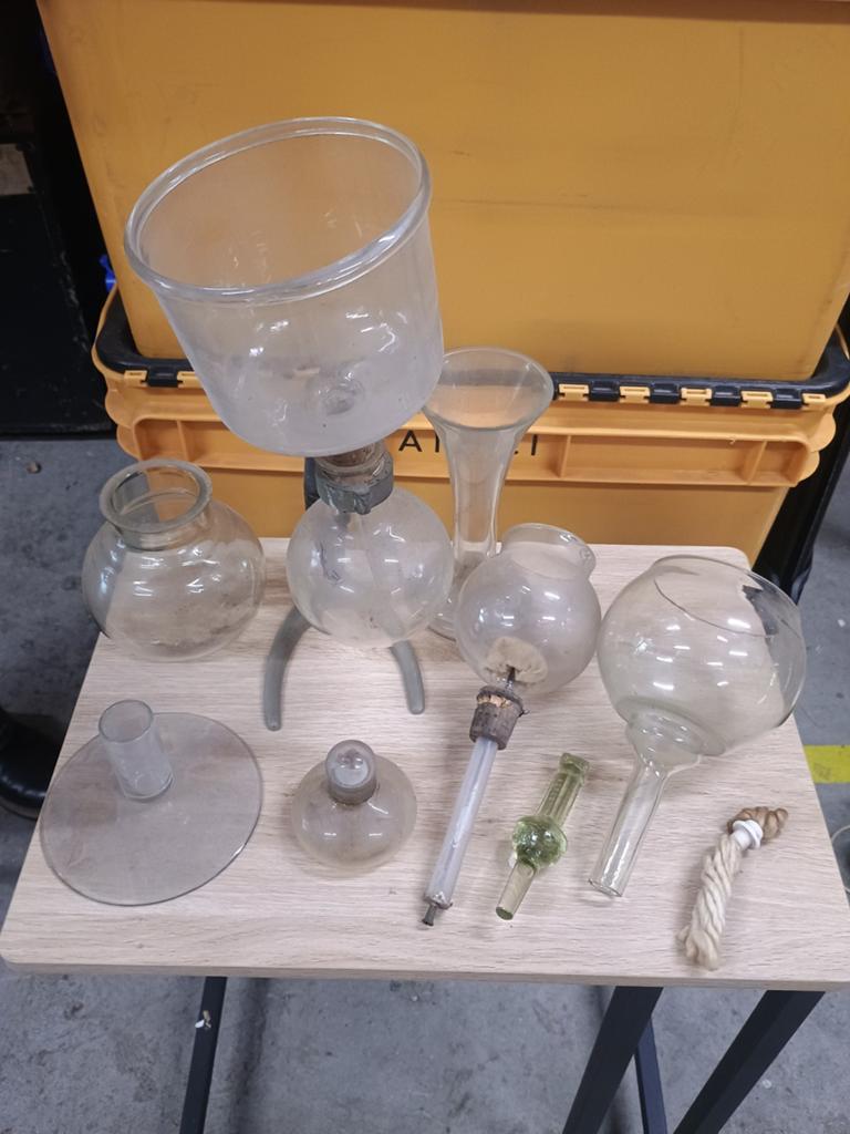 Sifon koffiezetter glazen Hellem Cona, Thermal Leerdam, Antiek en Kunst, Antiek | Glas en Kristal, Ophalen
