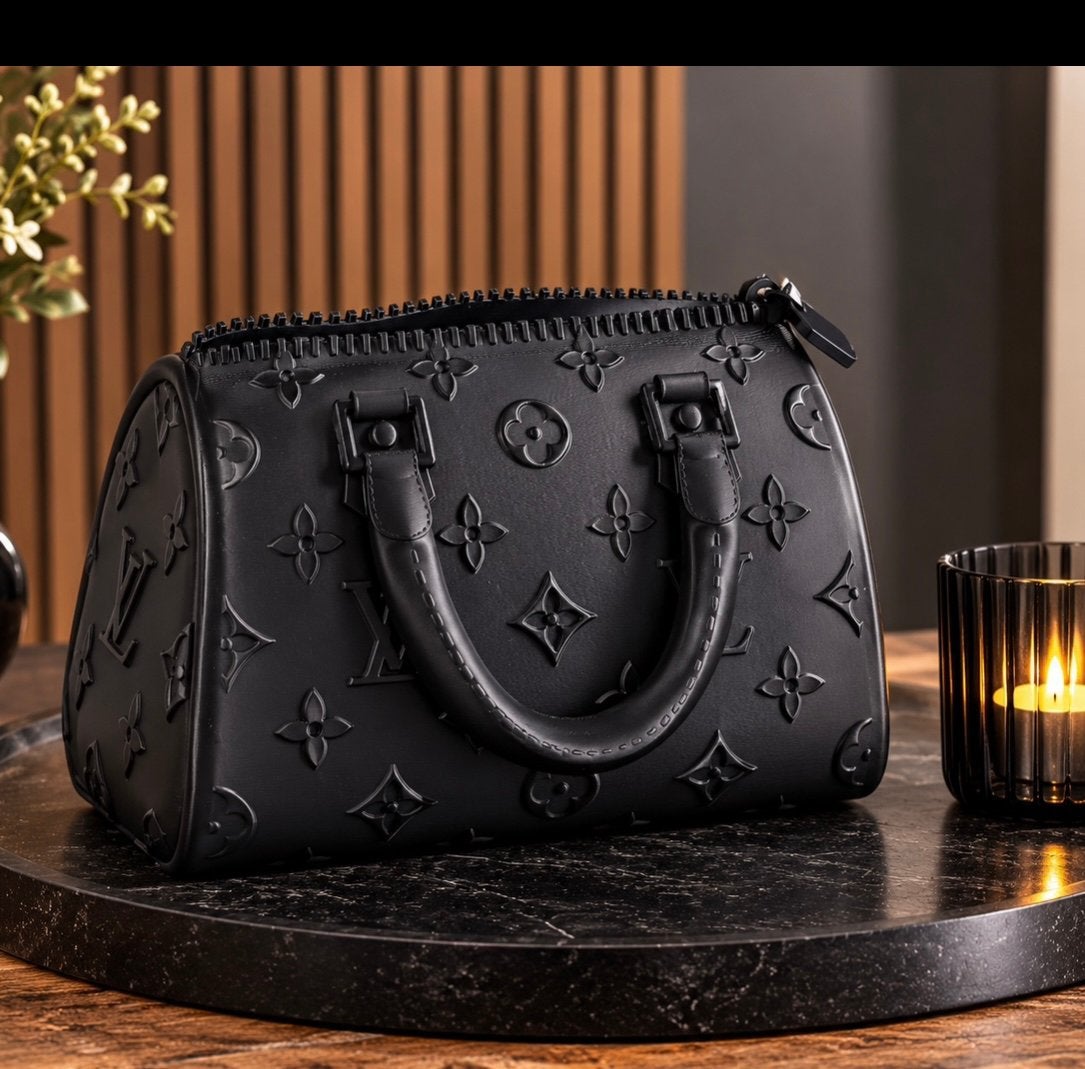 3d Designer Handtas Vaas | “LV Style” - Zwart - 20cm.