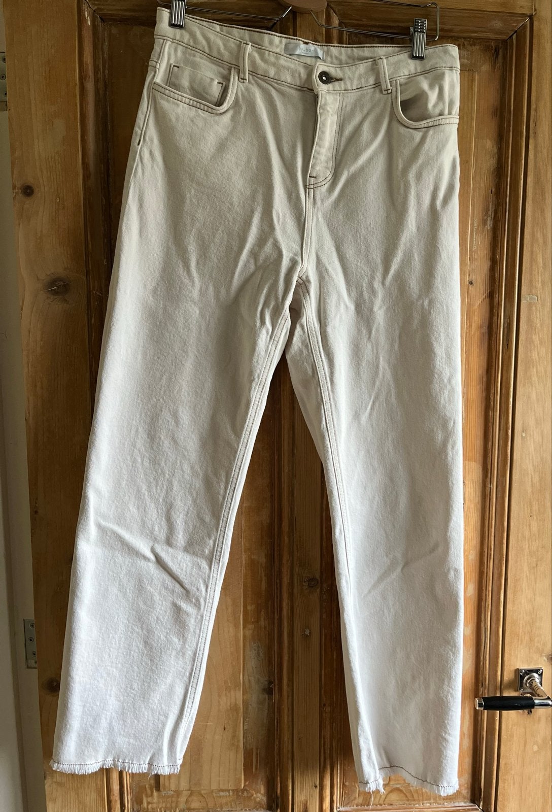 By-Bar Crèmekleurige Jeans - Maat L, Ophalen of Verzenden, Zo goed als nieuw, Overige kleuren, W30 - W32 (confectie 38/40)