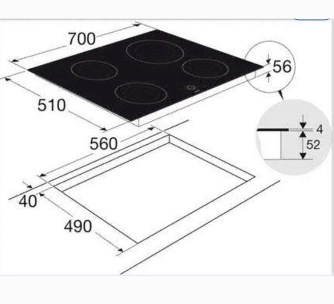 ATAG HI7271E Inductiekookplaat - 4 zones, 7400W, Witgoed en Apparatuur, Ophalen, 4 kookzones, Zo goed als nieuw, Inbouw