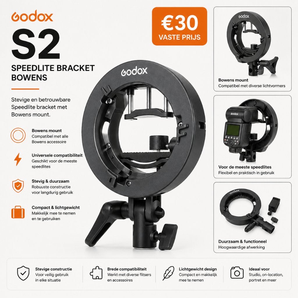 Godox S2 Speedlite Bracket Bowens – NIEUW, Audio, Tv en Foto, Fotografie | Flitsers, Ophalen of Verzenden, Nieuw, Accessoireset